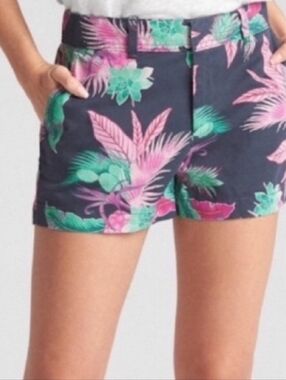 GAP FLORAL Stretch City Shorts Mid Rise 3" Inseam Size 6